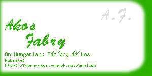 akos fabry business card